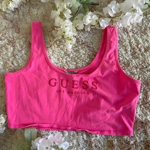 Guess Pink Crop Top Tank | Women’s Size: M, USA | Pink, Neon Pink